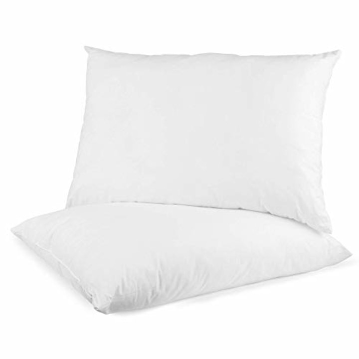 Digital Decor Set of 2 100% Cotton Hotel Pillows - Made in USA Hypoallergenic Pillows with Down Alternative Fiber Fill for Side &amp; Back Sleepers - Three Comfort Levels - (Standard, Gold/Medium)