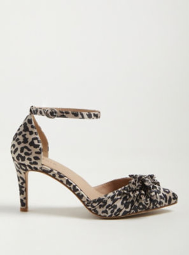 Pump Shoe Satin Bow Leopard