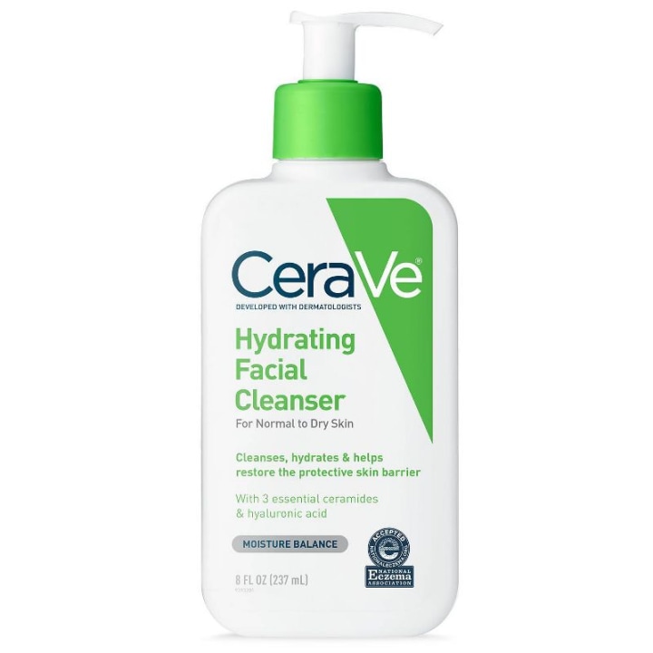 CeraVe Face Wash, Hydrating Facial Cleanser for Normal to Dry Skin with Hyaluronic Acid, Ceramides and Glycerin