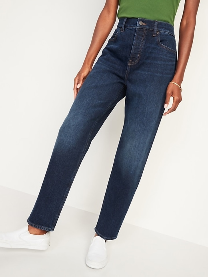 Old Navy Extra High-Waisted Sky-Hi Button-Fly Straight Jeans