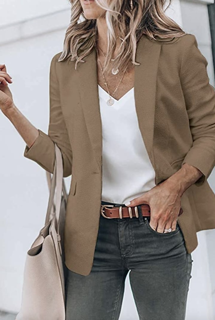 Women's Open Front Long Sleeve Blazer