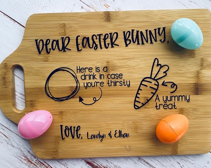 Homestead Imprints Easter Bunny Personalized Cutting Board