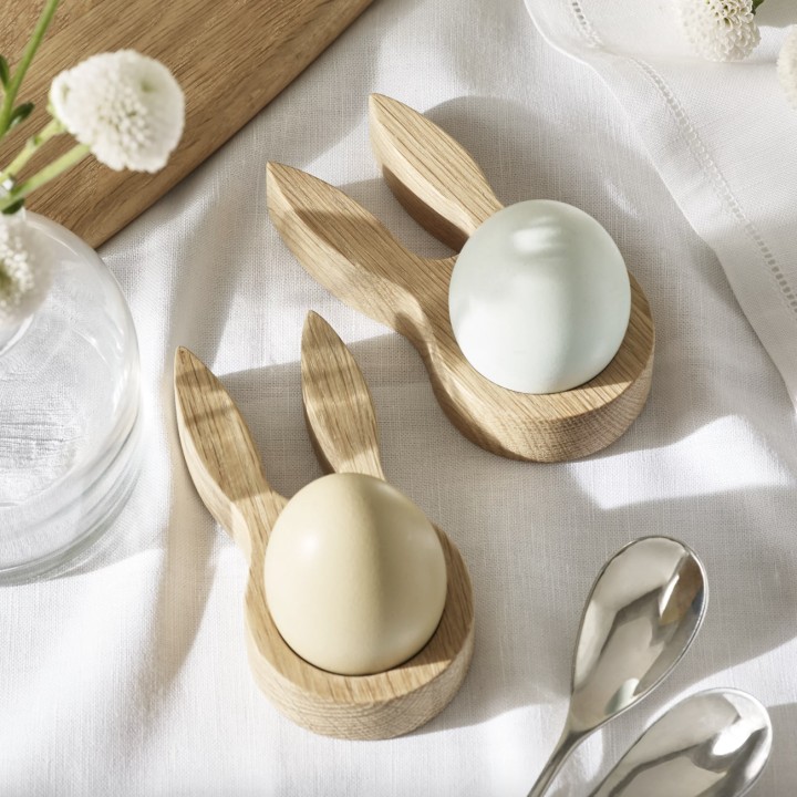 Wooden Bunny Egg Holders (Set of 2)
