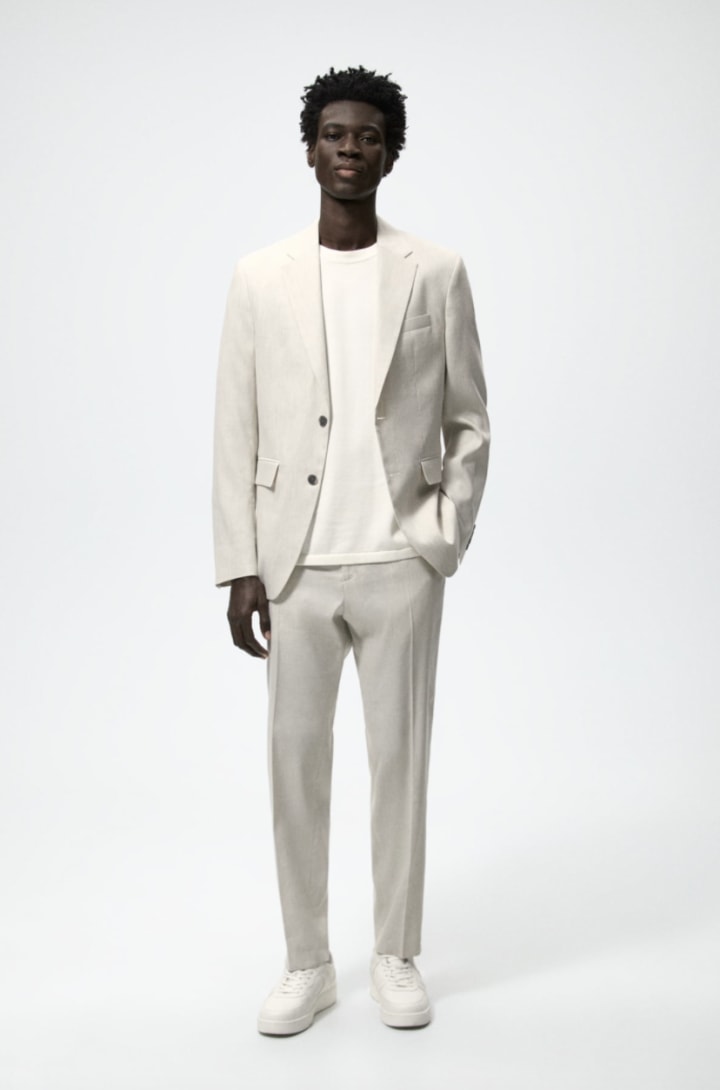 Linen Blend Suit Jacket 