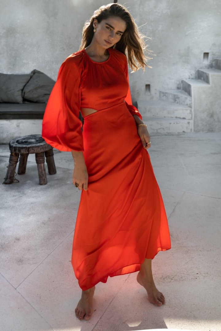 Caroline Maxi Dress in Red