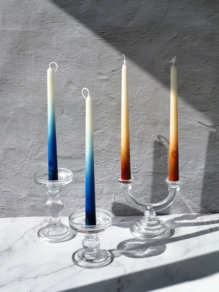 Ombre Dripless Taper Candles / Handmade Natural Candles / Beeswax candles /soy candles/Home Deco/ Gift /Pillar Candles