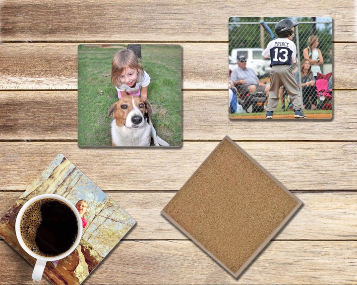 Free shipping! SET OF 4 - Customized Photo Coasters - great for gifts! Upload your photo and we&#039;ll create the coasters.