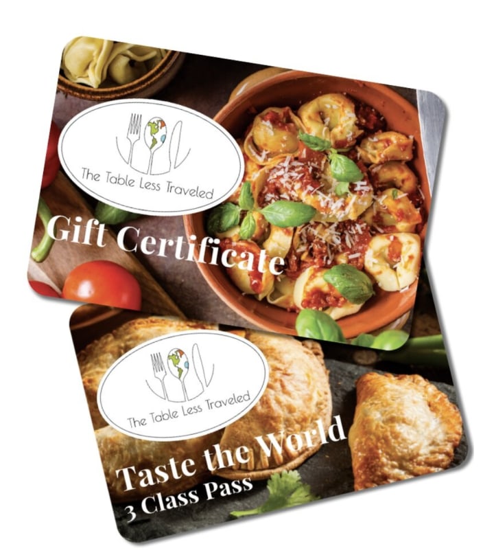 The Table Less Traveled Virtual Cooking Class Gift Card
