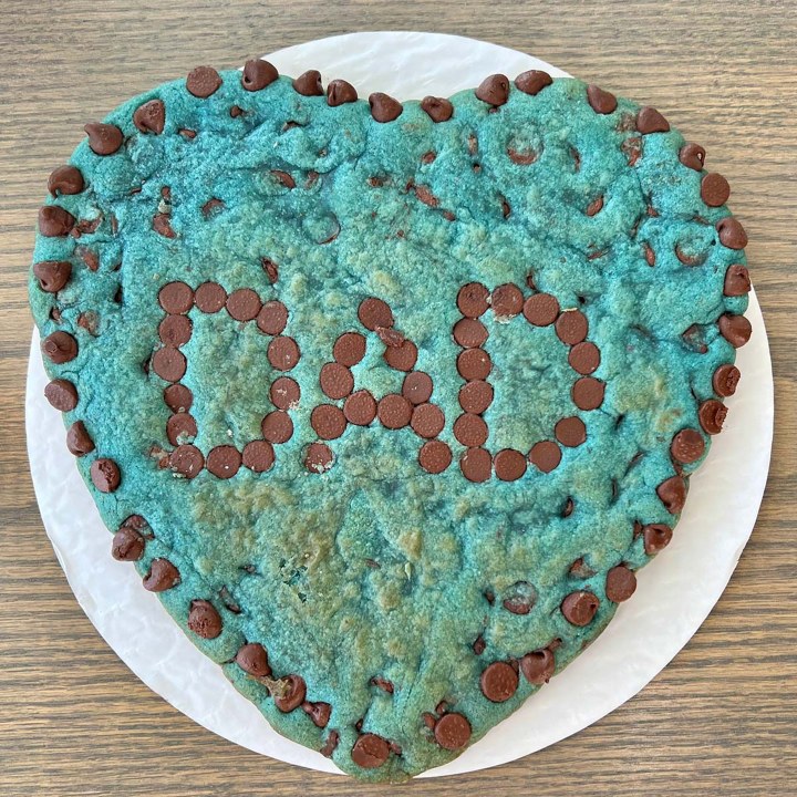 Father&#039;s Day Heart-Shaped Chocolate Chip Cookie Cake From Baked in Color (Customer Reviews)