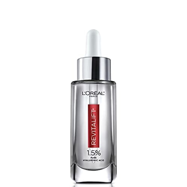L'Oreal Paris 1.5% Pure Hyaluronic Acid Serum for Face with Vitamin C from Revitalift Derm Intensives for Dewy Looking Skin, Hydrate, Moisturize, Plump Skin, Reduce Wrinkles, Anti Aging Serum, 1 Oz