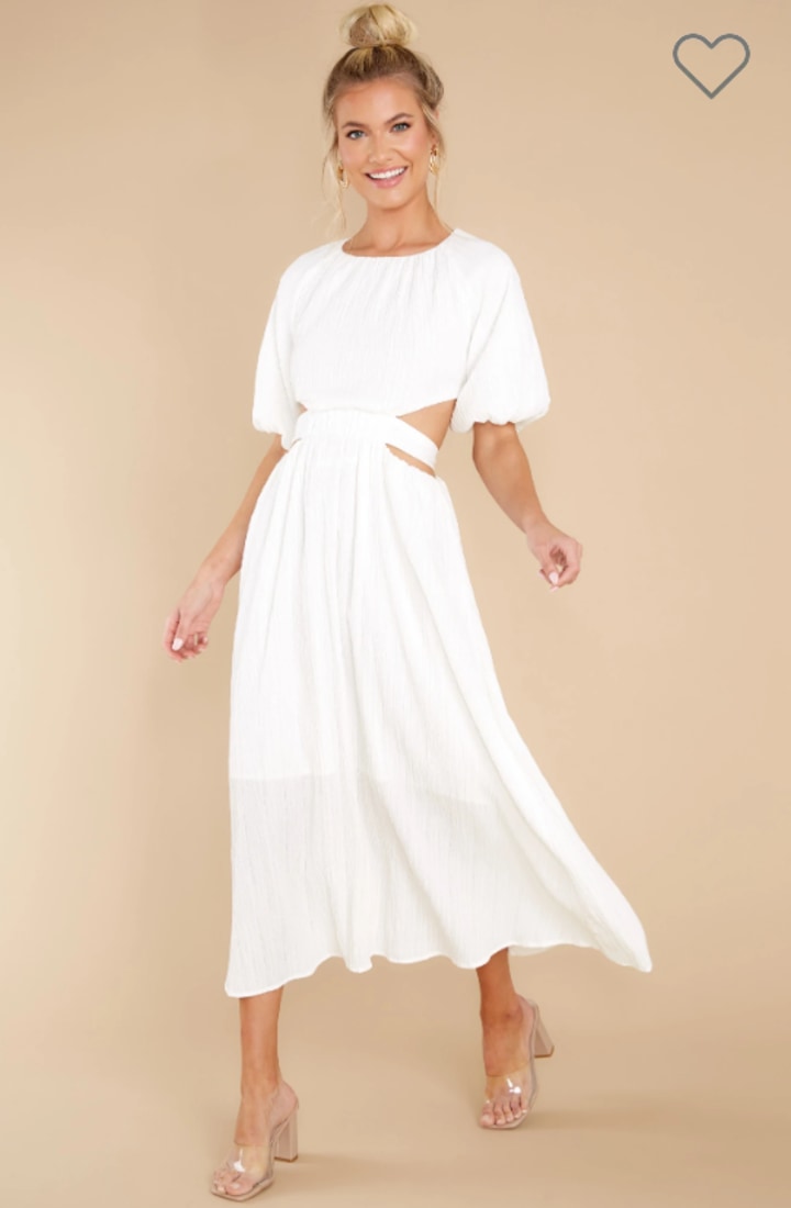 Hold My Hand Off White Maxi Dress