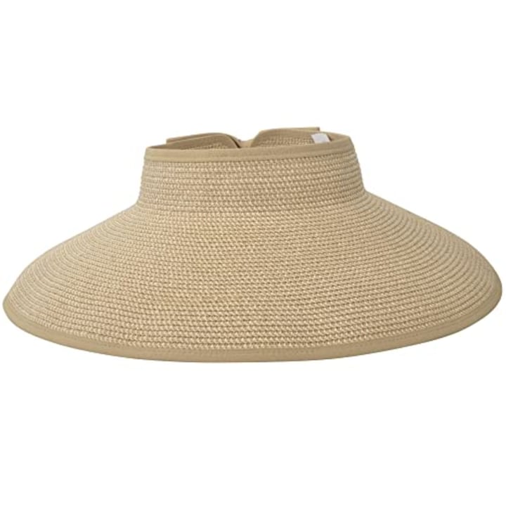 Simplicity UPF 50+ Wide Brim Roll-Up Straw Sun Hat