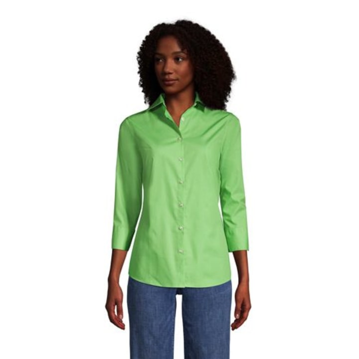 Women&#039;s 3/4 Sleeve Broadcloth Shirt