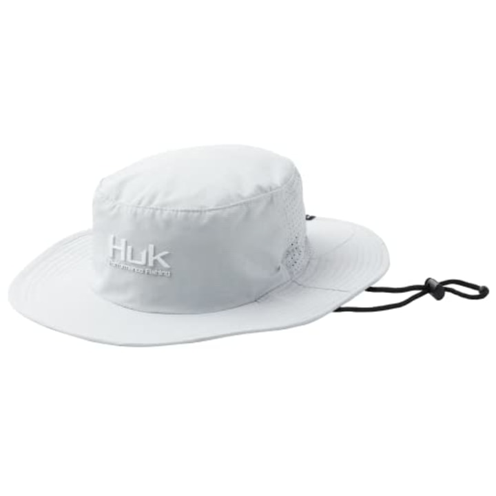 HUK Men&#039;s Standard Boonie Wide Brim Fishing Hat UPF 30+ Sun Protection, Oyster, One Size