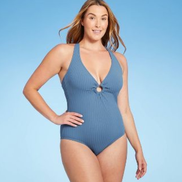 Wide Ribbed Ring Medium Coverage One Piece Swimsuit