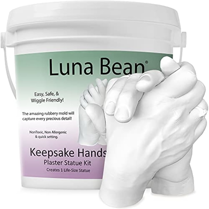Luna Bean Keepsake Hands Casting Kit | DIY Plaster Statue Molding Kit | Hand Holding Craft for Couples, Adult &amp; Child, Wedding, Friends, Anniversary
