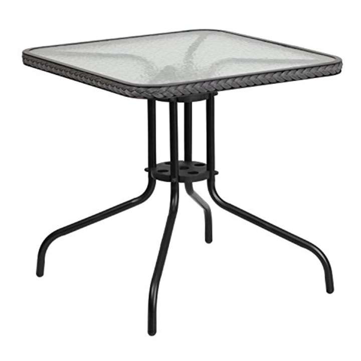 Flash Furniture 28-Inch Tempered Glass Metal Table