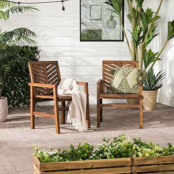 Walker Edison Outdoor Patio Chairs (Set of 2)