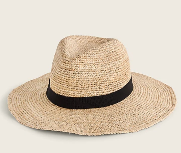 Wide-Brim Packable Straw Hat