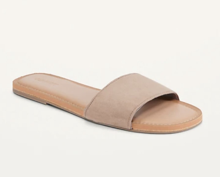 Faux-Suede Slide Sandals