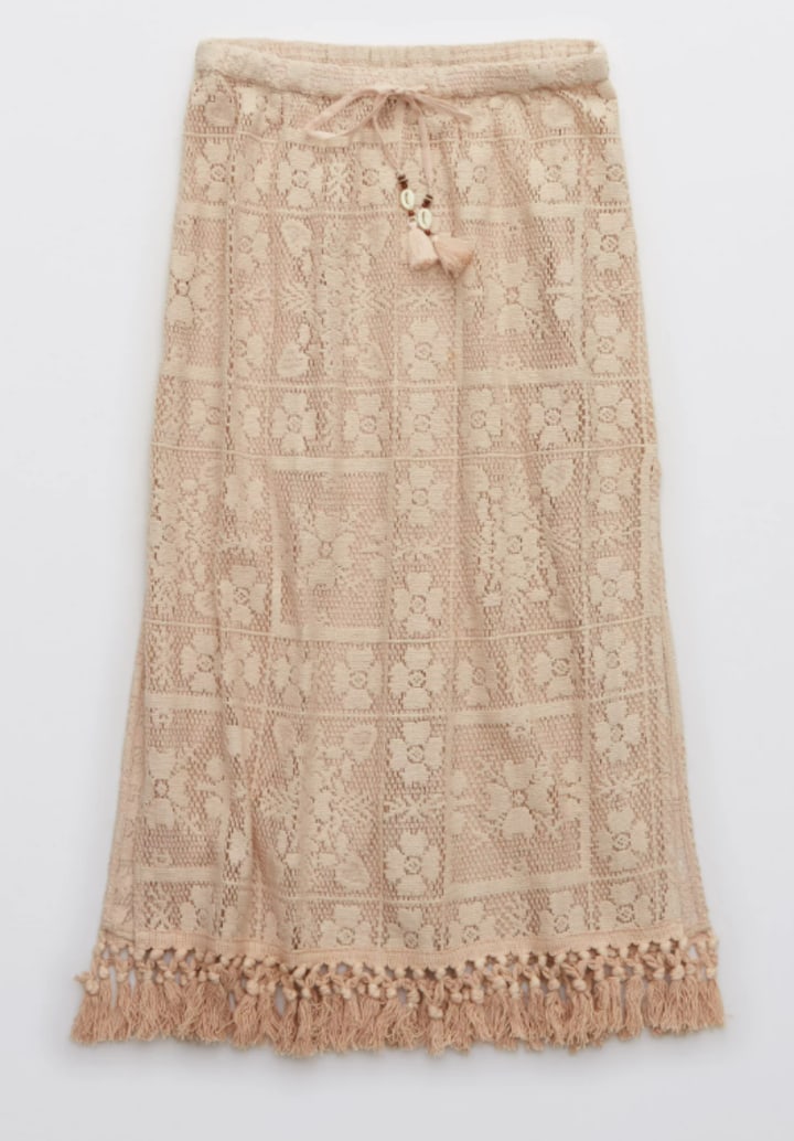 Aerie Patchwork Lace Cover Up Skirt