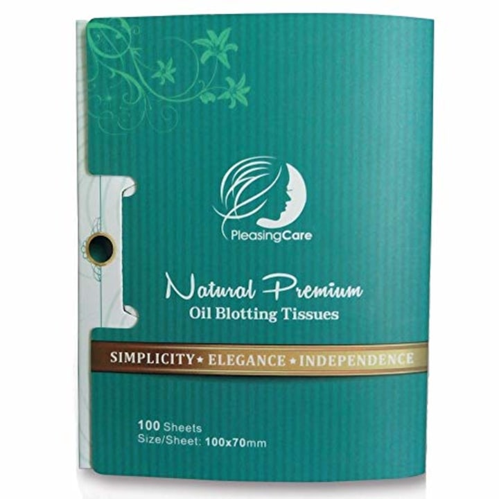 Natural Bamboo Charcoal Oil Absorbing Tissues - 100 Counts, Easy Take Out Design - Top Oil Blotting Paper, Premium Handy Face Blotting Sheets - Facial Skin Care or Make Up Must Have!