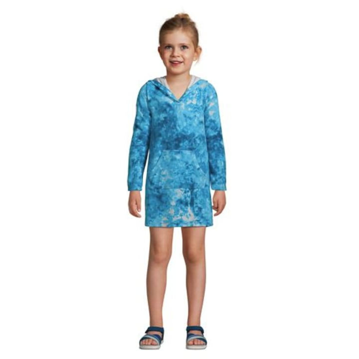 Girls Short Sleeve Hooded Terry Cloth Swimsuit Cover-Up