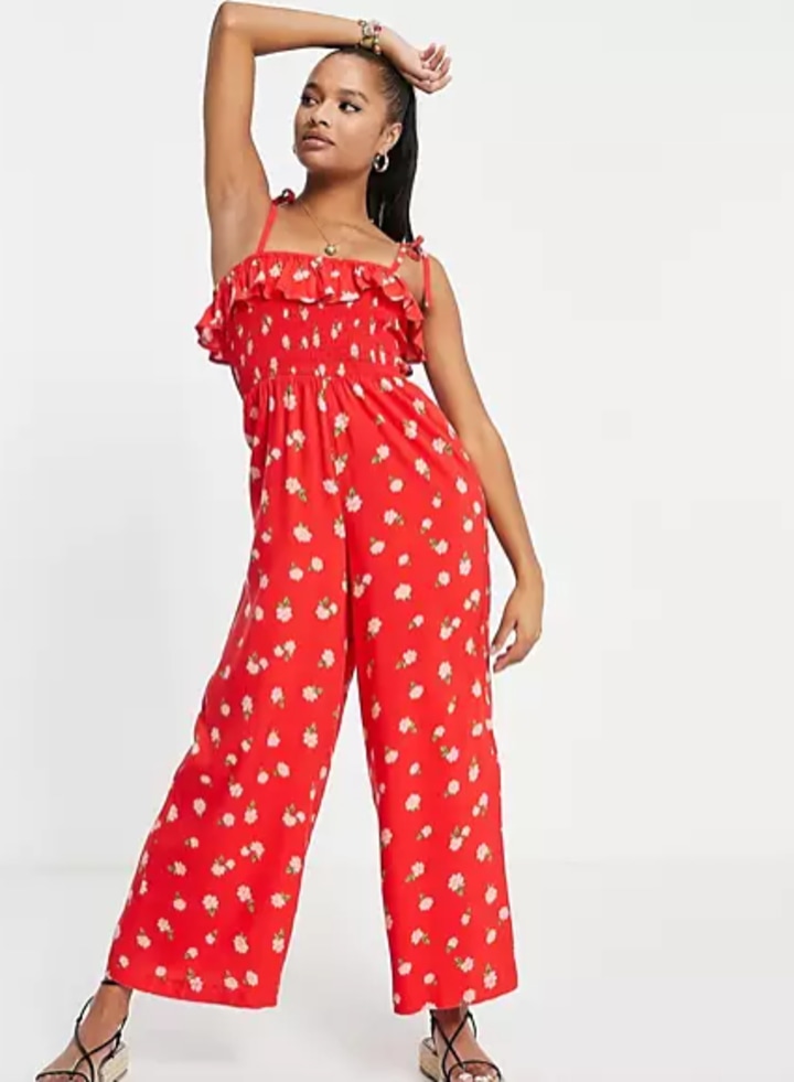 Petite Petite Eco Strappy Ruched Jumpsuit