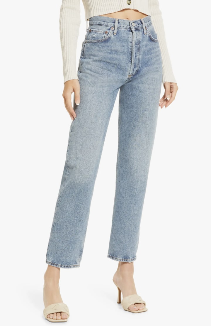 Agolde '90s Pinch jeans in organic cotton with straight leg and high waist