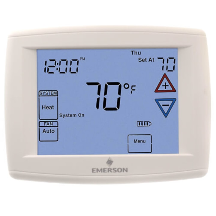 Emerson 90 Series Programmable, 1H/1C, Blue Digital Touchscreen Thermostat