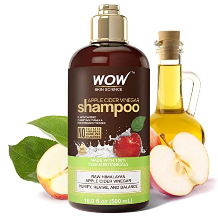 WOW Skin Science Apple Cider Vinegar Shampoo - Hair Growth Shampoo for Thinning Hair, Hair Loss &amp; Dandruff Shampoo - Parabens &amp; Sulfate Free Shampoo - Clarifying Shampoo for Build Up Natural Shampoo