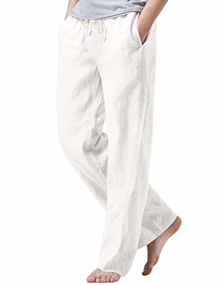 iWoo Cotton Drawstring Linen Pants