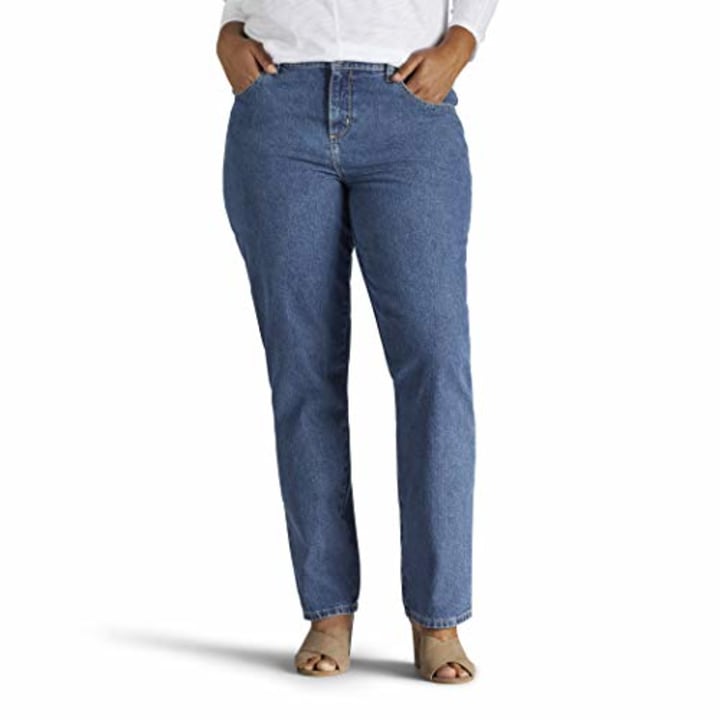 Lee Women&#039;s Plus Size Relaxed Fit Straight Leg Jean, aero, 20 Medium