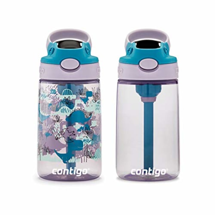 Contigo Kids Water Bottle with Redesigned AUTOSPOUT Straw, 14 oz., Dinos, 2-Pack