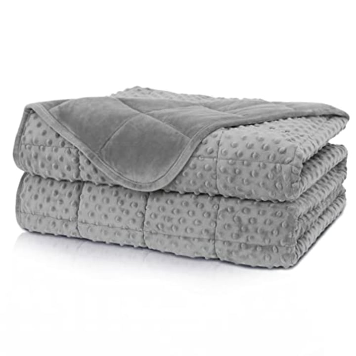 Huloo Sleep Weighted Blanket Queen 20lbs for Adult(60&quot;x80&quot;,Gray) Breathable Soft Minky Weighted Throw Blanket for All Season,Heavy Blanket with Premium Glass Beads