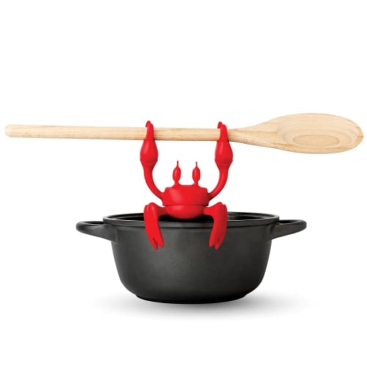 OTOTO Red the Crab Silicone Utensil Rest - Silicone Spoon Rest for Stove Top - BPA-Free, Heat-Resistant Kitchen and Grill Utensil Holder - Non-Slip Spoon Holder Stove Organizer and Steam Releaser...