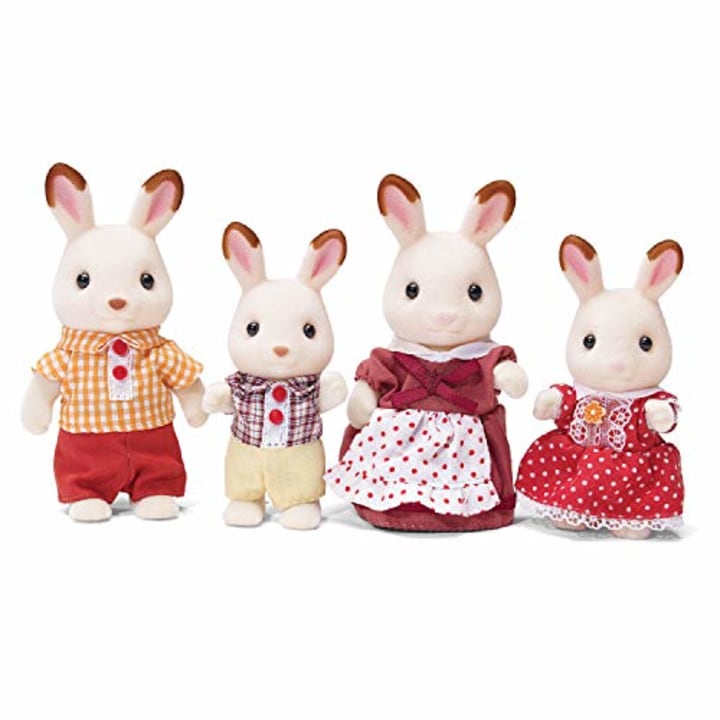 Calico Critters, Hopscotch Rabbit Family, Dolls, Doll House Figures, Collectible Toys