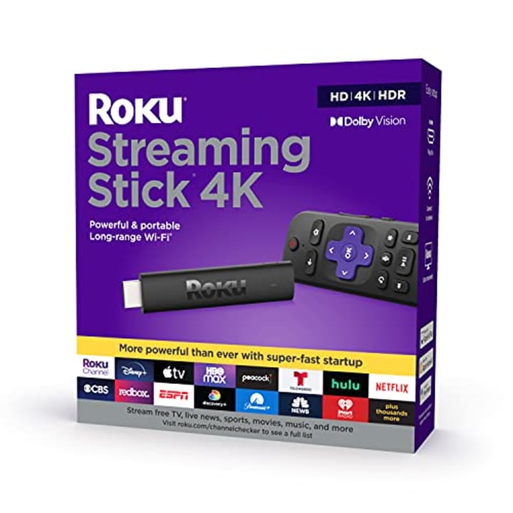 Roku Streaming Stick 4K 2021 | Streaming Device 4K/HDR/Dolby Vision with Roku Voice Remote and TV Controls
