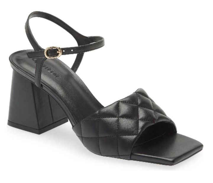 Quilted Sandal in Black