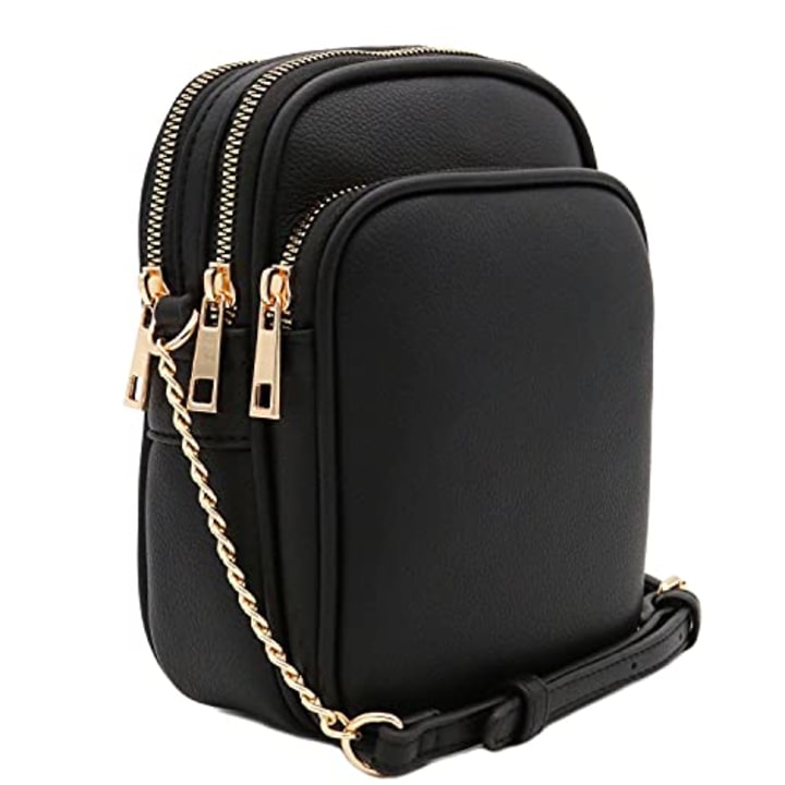 Multi Pocket Casual Crossbody Bag (Black)