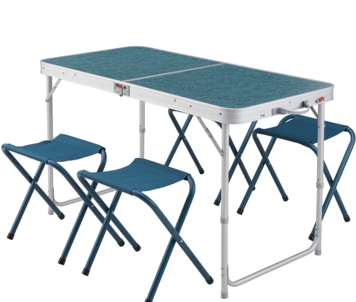 Camping Folding Table with 4 Stools