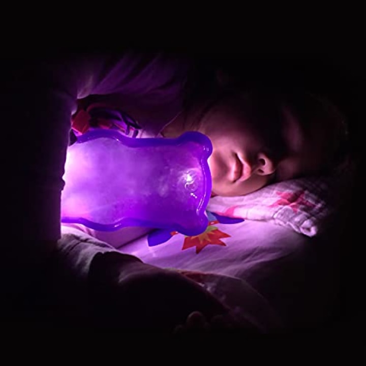 Gummygoods Squeezable Gummy Bear Night Light for Kids Room, Babies, Toddlers, Nursery | Rechargeable, Portable, Cordless, 60 Min Sleep Timer (Purple)