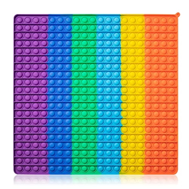 Zoldag 400 Bubbles Jumbo Huge Rainbow Pop Pops Poppers it Sensory Fidget Toy, Big Giant Mega Size Square Squeeze Toys for Kids and Adults 16 Inch Large Pop...