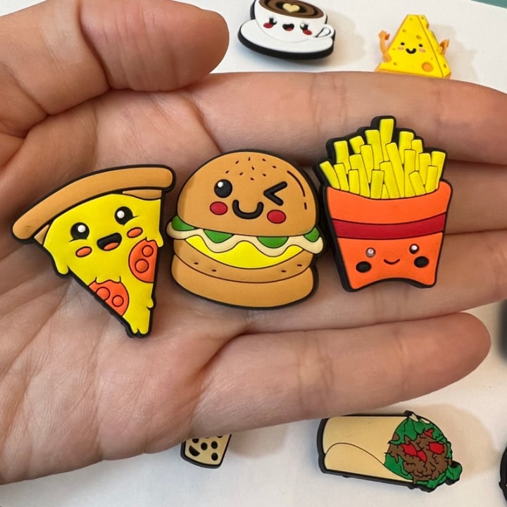 Pick your own Cartoon cute yummy fast Food Shoe Charms fashion charms theme charms Croc charms pins