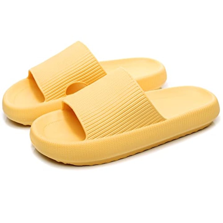 Cloud Slippers for Women and Men, Rosyclo Massage Shower Bathroom Non-Slip Quick Drying Open Toe Super Soft Comfy Thick Sole Home House Cloud Cushion Slide Sandals for Indoor &amp; Outdoor Platform Shoes
