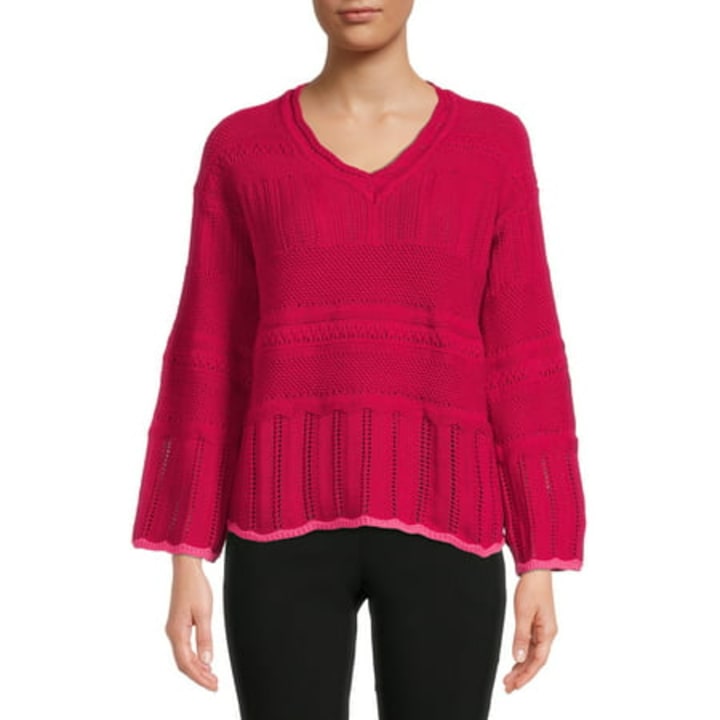 The Pioneer Woman Textured V-Neck, Womens