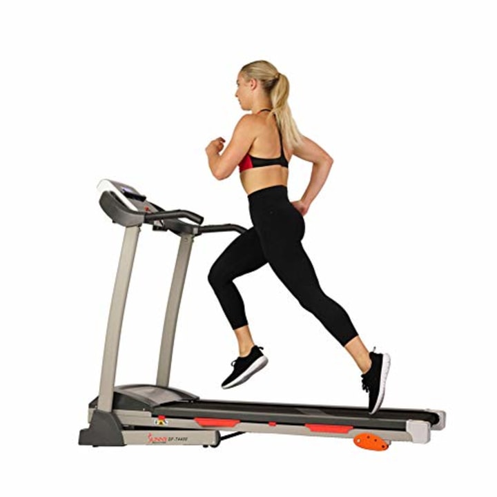 CaoQuanBaiHuoDian Convenient Ttreadmill Intelligent Digital Folding Treadmill-Electric Folding Exercise Machine 4 Layers Safety Non-slip Track Portable Treadmill Widely Used 
