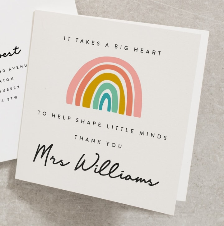 Personalized Teacher Thank You Card