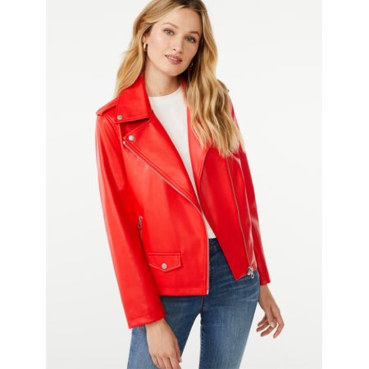 Scoop Faux Leather Moto Jacket