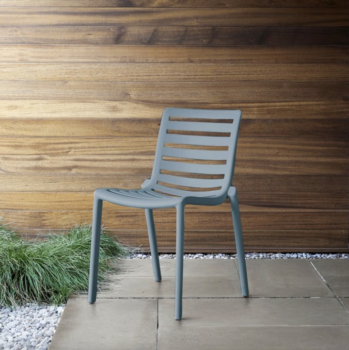 Stackable Slatted Outdoor Chairs (Set of 2)